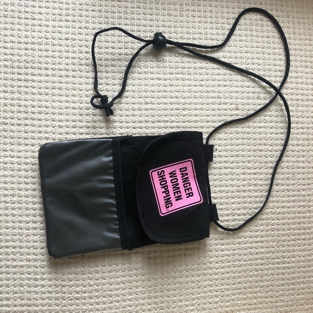 Canvas crossbody bag.